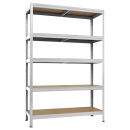Метален стелаж STAR PLUS 180x120x45 см, до 250 кг на рафт - бял