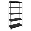 Метален стелаж HARD 180x80x40 см, до 90 кг на рафт - черен