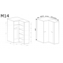 Гардероб ъглов MEDIOLAN M-14