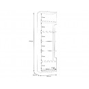 Витрина Attention с една врата - 60.2 х 210 х 34.3 cm, дъб Ривиера / черен гланц