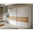 Гардероб Mayacus - 269.9 х 210.5 х 61.2 cm, бяло / дъб Мауела