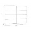 Гардероб Mayacus - 269.9 х 210.5 х 61.2 cm, бяло / дъб Мауела