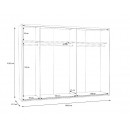 Гардероб Mayacus - 269.9 х 210.5 х 61.2 cm, бяло / дъб Мауела
