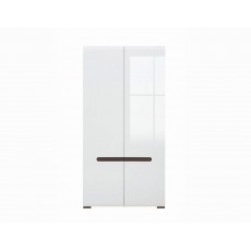 Двукрилен гардероб Azteca SZF2D/21/11 - 105 x 60 x 210 cm, бял гланц